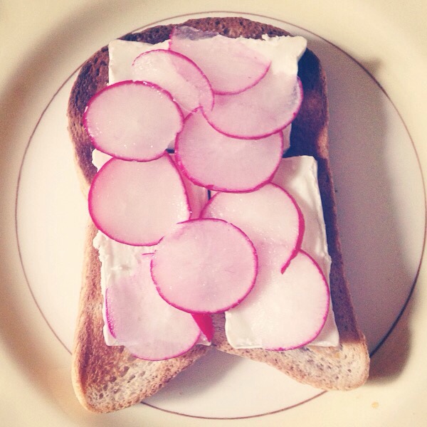 Goats cheese and radish toast