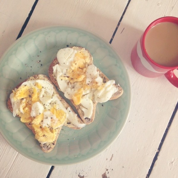 Boiled eggs on gluten free toast