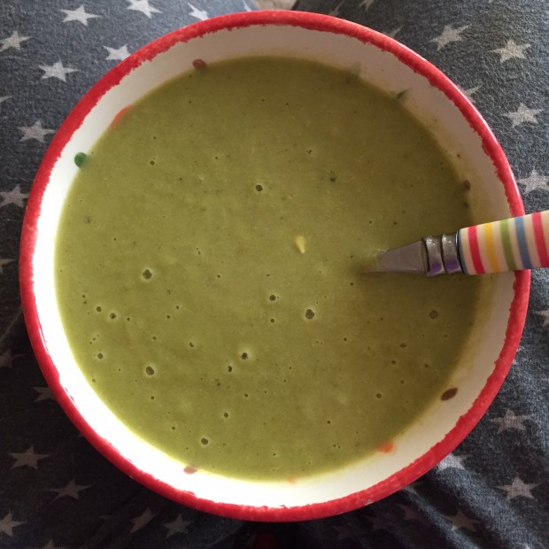 broccoli pea spinach feta soup
